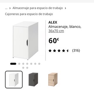 Cajonera almacenaje blanco Ikea - Alex