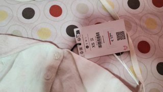 Top Bershka blanco botones XS