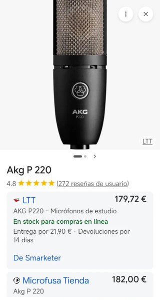 Micrófono AKG P220 en caja