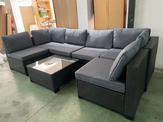 Sofá modular gris para terraza