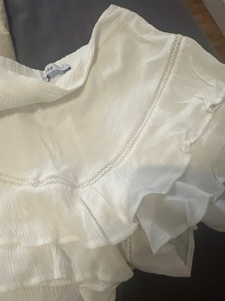 Falda pantalón blanca volantes