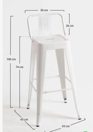 2 Banquetas Altas Metálicas Blancas