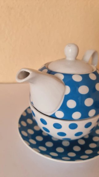Lote 2 juehos Tazas de té Tea for One lunares