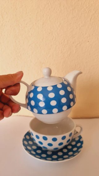 Lote 2 juehos Tazas de té Tea for One lunares