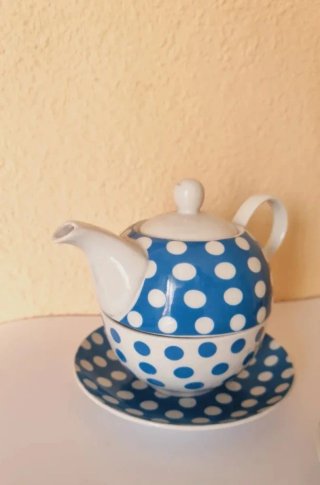 Lote 2 juehos Tazas de té Tea for One lunares