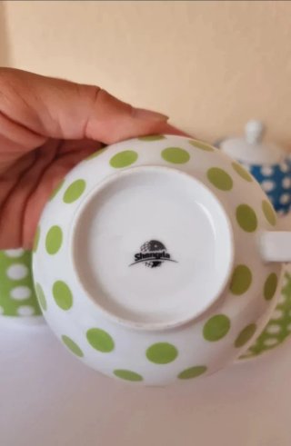Lote 2 juehos Tazas de té Tea for One lunares