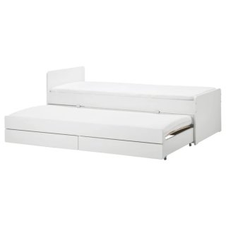 Cama nido Ikea blanca madera con dos cajones