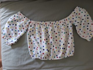 Top Zara Hombros Descubiertos mangas abullonadas