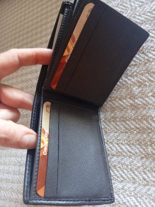 Cartera de piel legítima para hombre