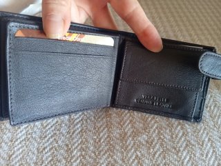 Cartera de piel legítima para hombre