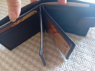 Cartera de piel legítima para hombre