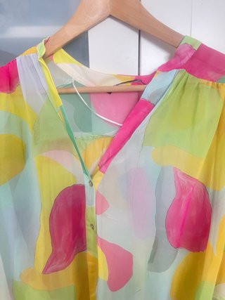 Blusa Zara vaporosa multicolor