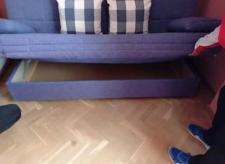 Sofá Cama Azul Tela