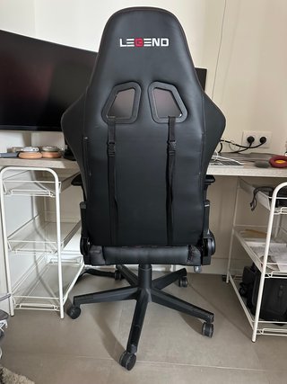 Silla Gaming LEGEND Negra con Costuras Rojas