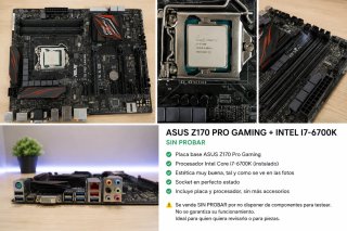 Placa Base ASUS Z170 Pro Gaming + Intel i7-6700K de Segunda mano