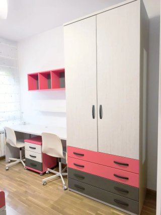 Dormitorio juvenil de 2 camas 90x190 y más muebles