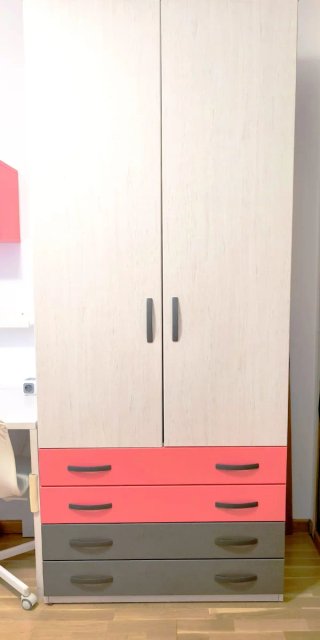 Dormitorio juvenil de 2 camas 90x190 y más muebles