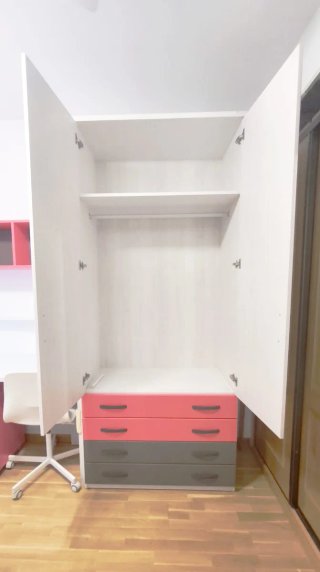 Dormitorio juvenil de 2 camas 90x190 y más muebles