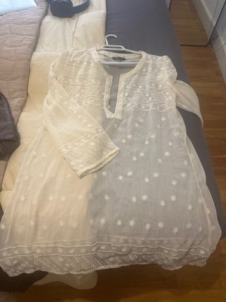 Vestido playero Mango blanco XS