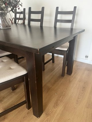 Conjunto de mesa grande comedor con 6 sillas.