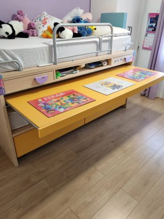 Cama nido con escritorio y cajones