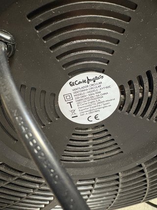 Ventilador estilo industrial madera y negro