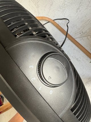 Ventilador estilo industrial madera y negro