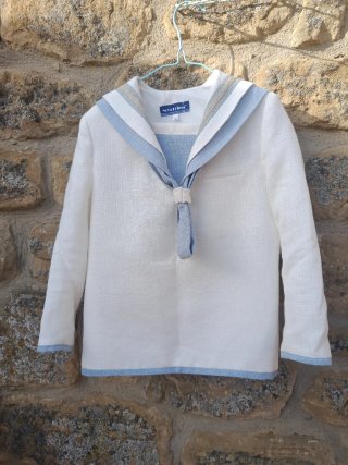 Traje de marinero comunión blanco y azul