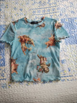 Top Bershka semitransparente estampado