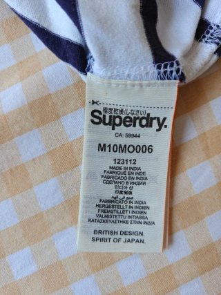 Camiseta Superdry Rayas Talla L Algodón 100%