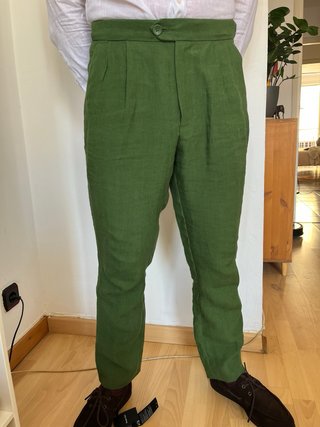 TRAJE PERCIVAL DE LINO FOREST GREEN – SIN ESTRENAR