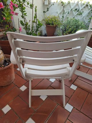 6 Sillas de Jardín Blancas Plegables