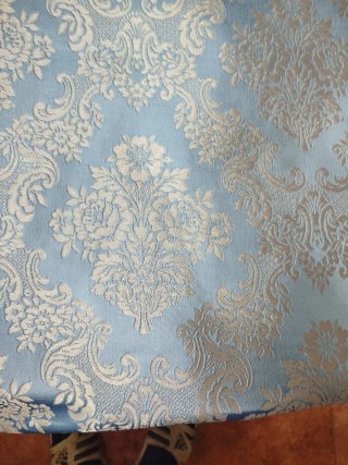 Tela fallera brocado celeste y plata