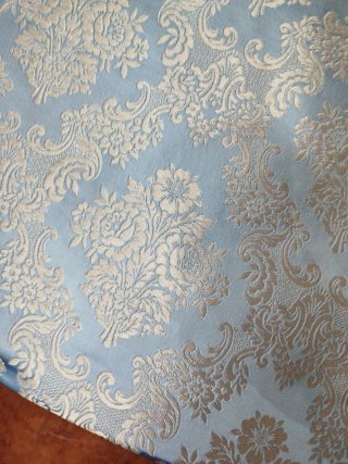 Tela fallera brocado celeste y plata
