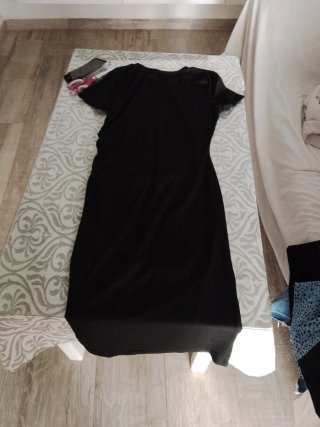 Vestido negro Shein drapeado