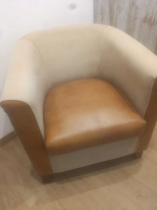 Butaca Piel Maison du Monde Beige/Marrón