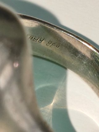 Anillo Vintage Feliu Plata 925 Piedra Verde