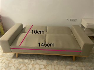 Sofá Sklum Beige Tela y Madera