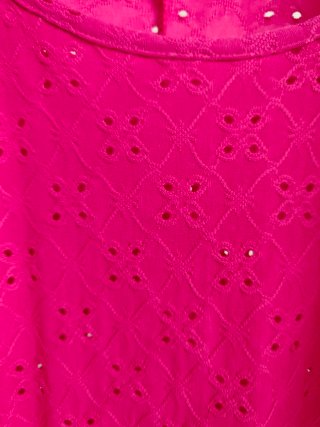 Camisa Talla Única Rosa Perforada