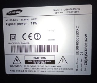 Samsung UE50F6500SS TV 50 Negro