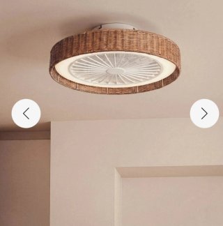 Ventilador de techo con luz ratán. Nuevo