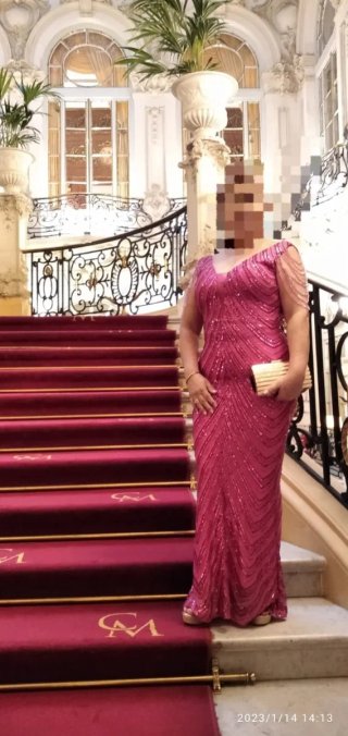 Vestido rosa con lentejuelas