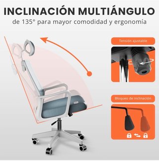 Silla de oficina gris y blanca sin usar