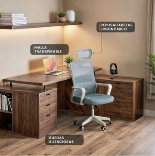 Silla de oficina gris y blanca sin usar