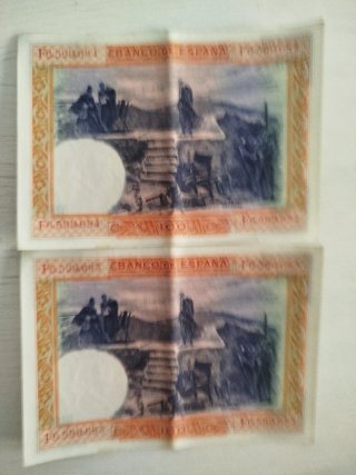 2 Billetes 100 Pesetas España 1925 Serie Correlati