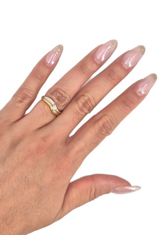 048-01-00009 Anillo Oro Bicolor 18K Diamante