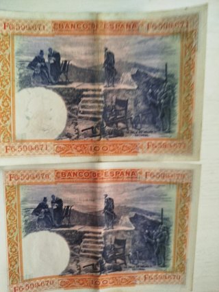 2 Billetes 100 Pesetas Banco de España Serie Corre