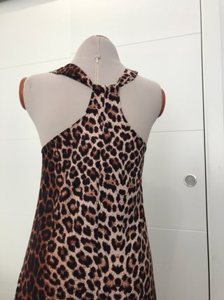 Vestido largo estampado animal print