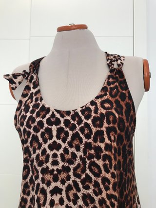 Vestido largo estampado animal print