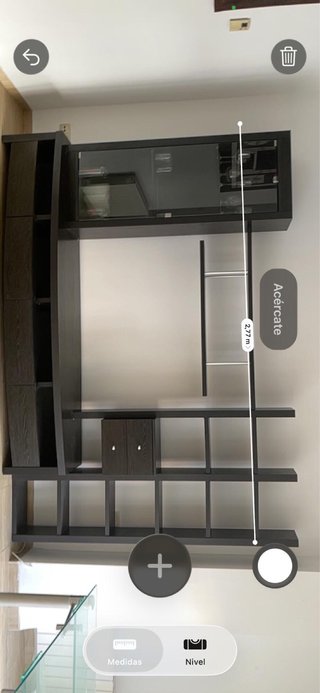 Mueble TV modular negro y cristal